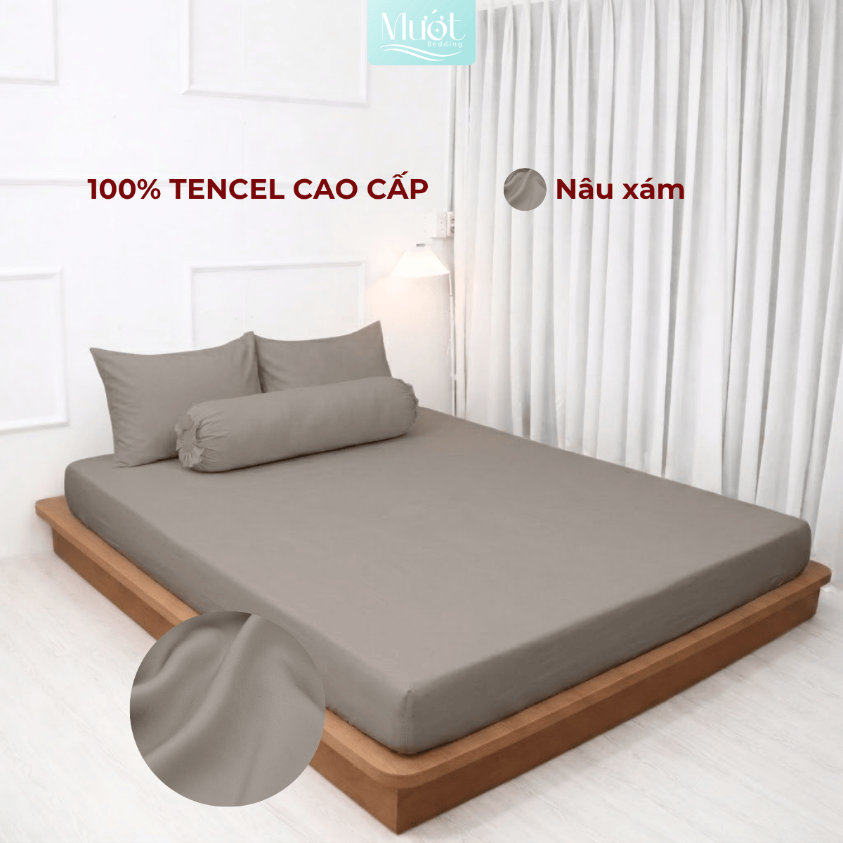 Bộ 4 Món Ga Gối Tencel 60s 1M6x2M (Dày 13 - 22CM) | ĐỘC QUYỀN TRÊN LIVE | MƯỚT BEDDING