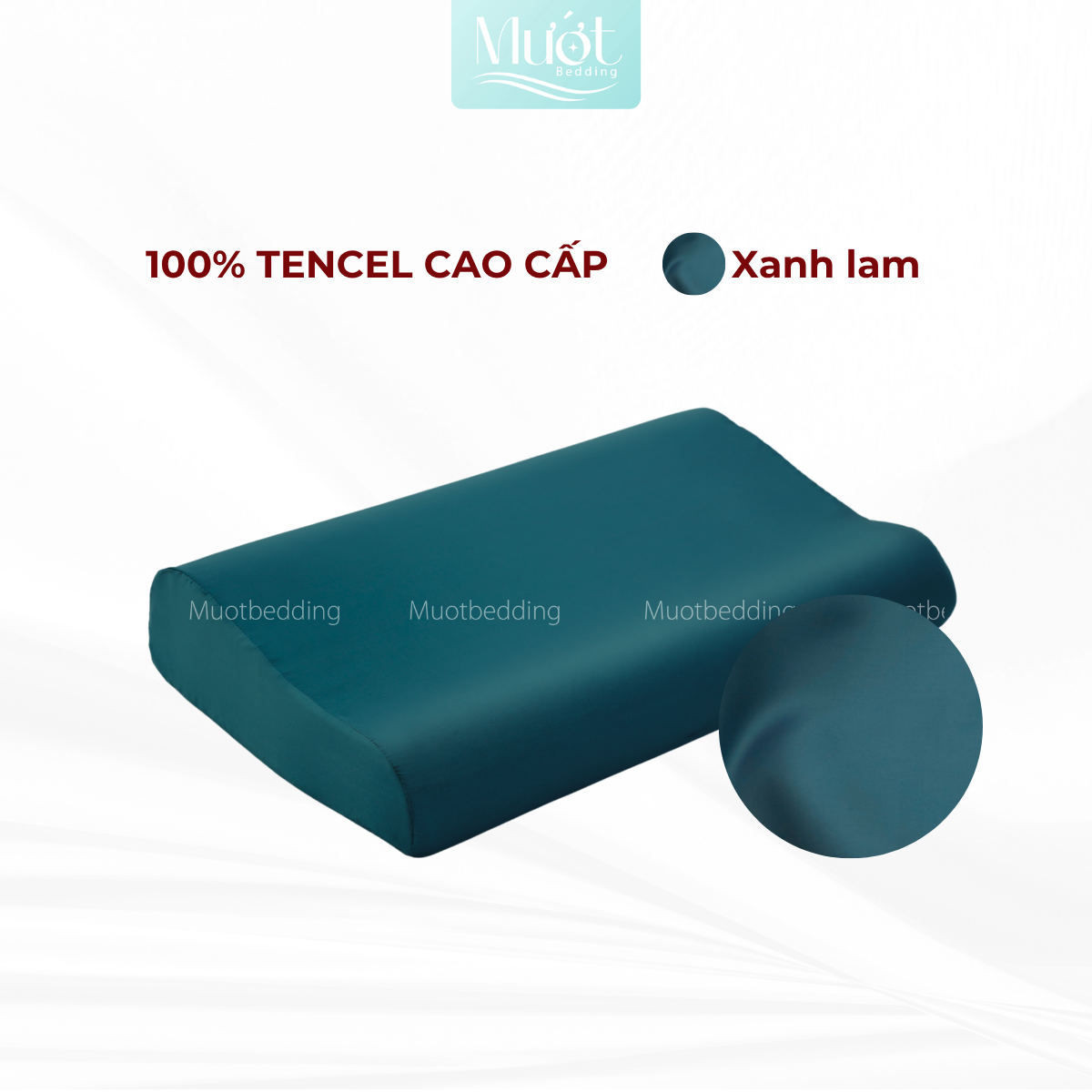 Vỏ gối cao su non Mướt Bedding lụa Tencel 60s trơn màu cao cấp, bao áo gối Memory Foam đầy đủ size