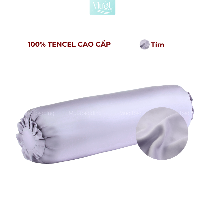 Vỏ Gối Ôm Lụa Tencel 60s Size 35x100cm Màu Trơn, Nhiều màu, Dây kéo khoá Mướt bedding, mềm, mịn, thoáng mát