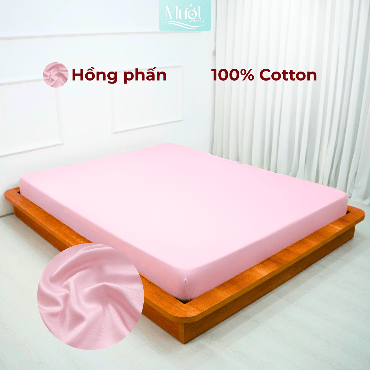 Ga giường kích thước 2mx2m Cotton Satin Mướt bedding chất liệu 100% cotton cao cấp