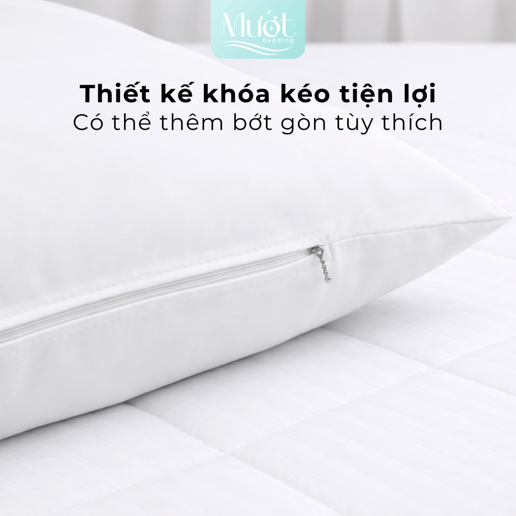 Ruột gối nằm gòn bông, ruột gối ôm Mướt bedding chất liệu gòn bông, gối nằm cao, đàn hồi tốt, nâng đỡ cổ vai gáy