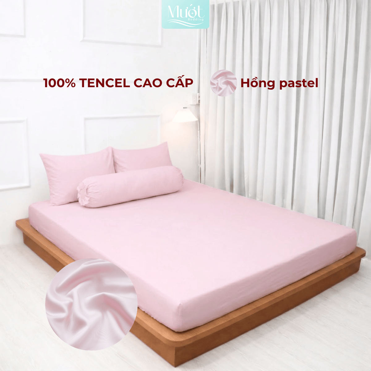 Bộ 4 Món Ga Gối Tencel 60s 1M6x2M (Dày 13 - 22CM) | ĐỘC QUYỀN TRÊN LIVE | MƯỚT BEDDING