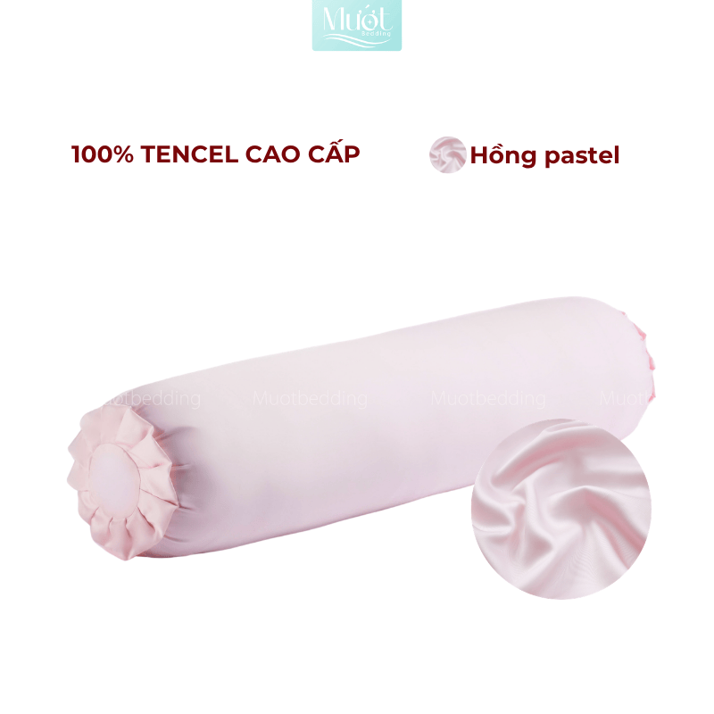 Vỏ Gối Ôm Lụa Tencel 60s Size 35x100cm Màu Trơn, Nhiều màu, Dây kéo khoá Mướt bedding, mềm, mịn, thoáng mát
