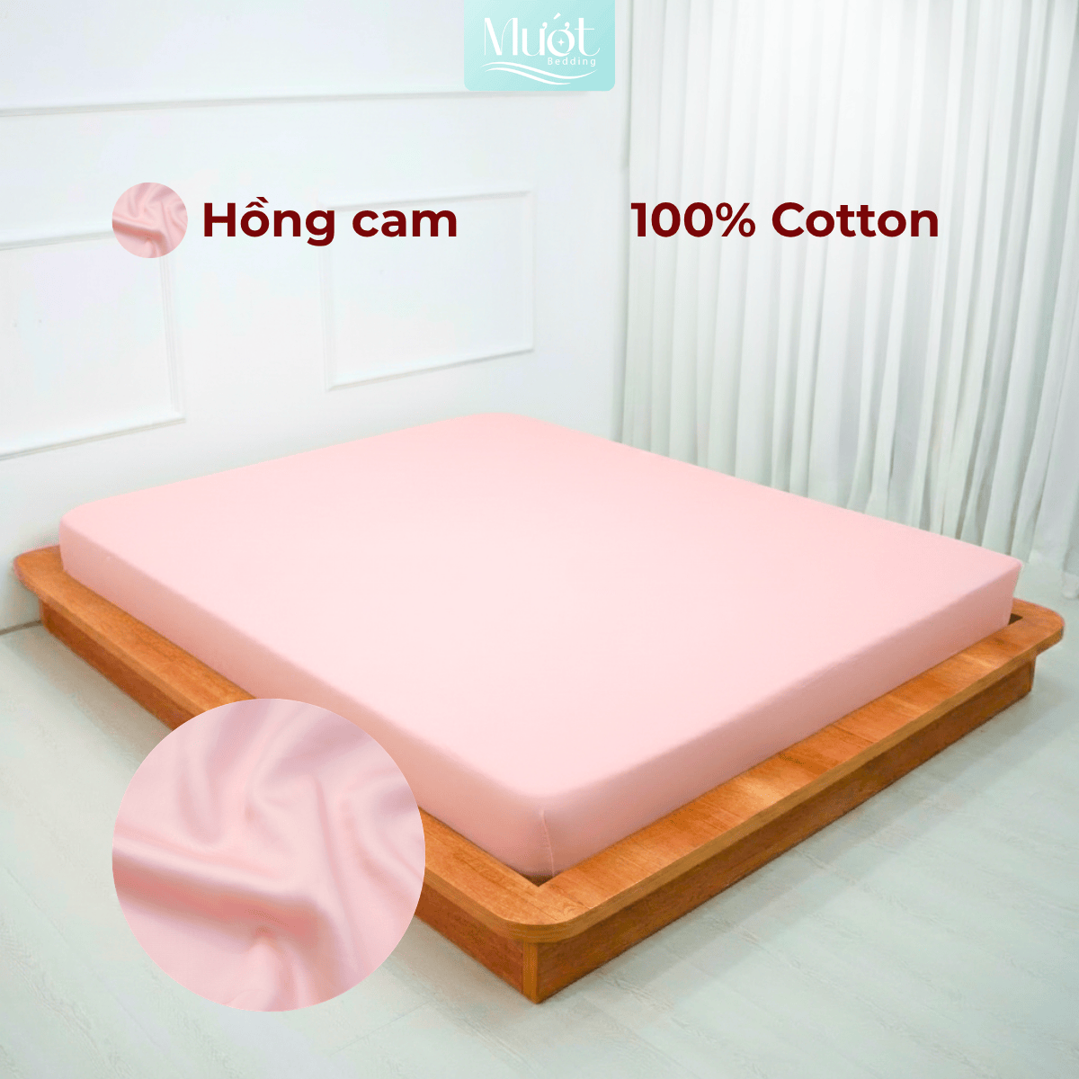 Ga giường kích thước 2mx2m Cotton Satin Mướt bedding chất liệu 100% cotton cao cấp