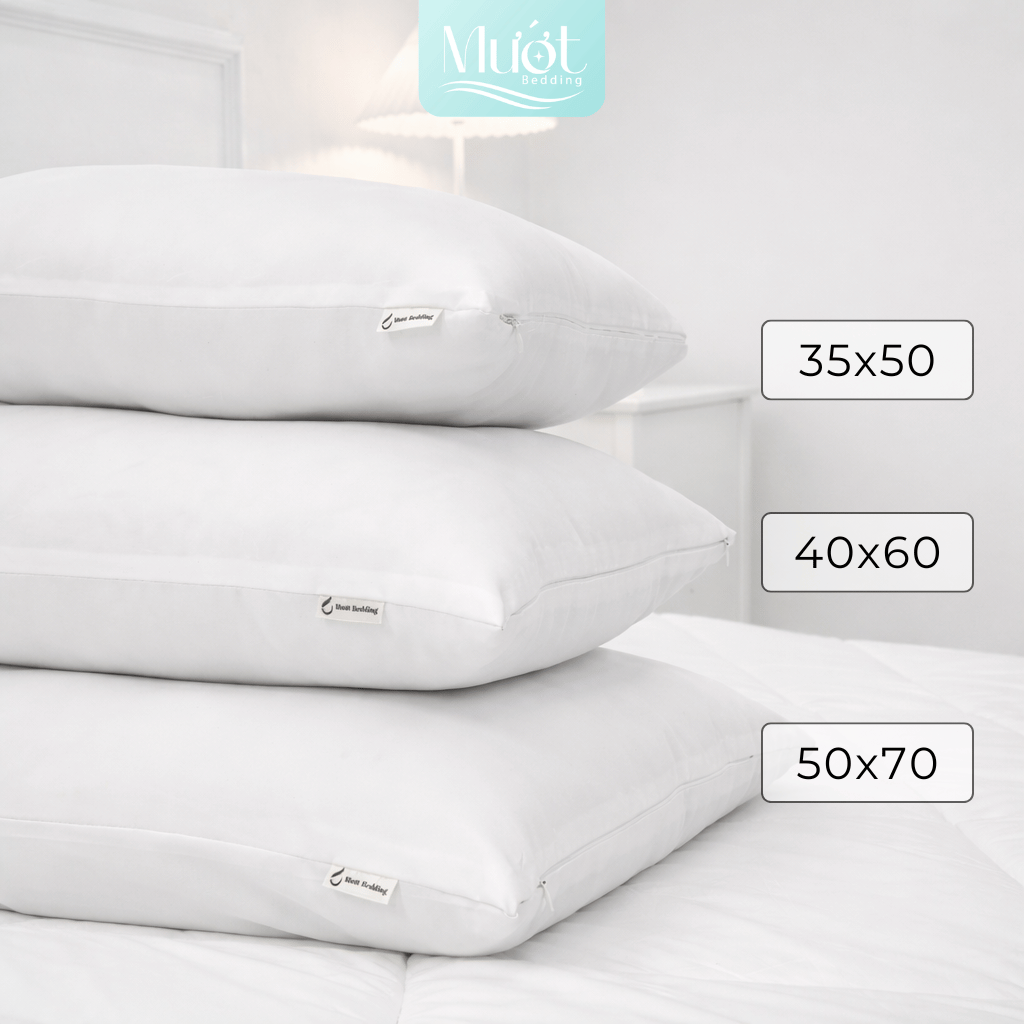Ruột gối nằm gòn bông, ruột gối ôm Mướt bedding chất liệu gòn bông, gối nằm cao, đàn hồi tốt, nâng đỡ cổ vai gáy
