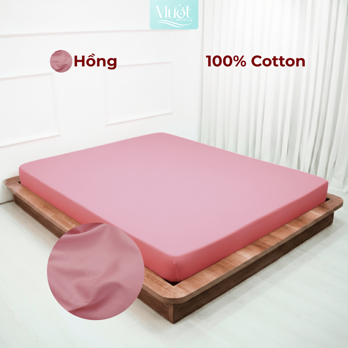 Ga giường 1m8x2m Cotton Satin Mướt bedding, drap giường 100% cotton cao cấp