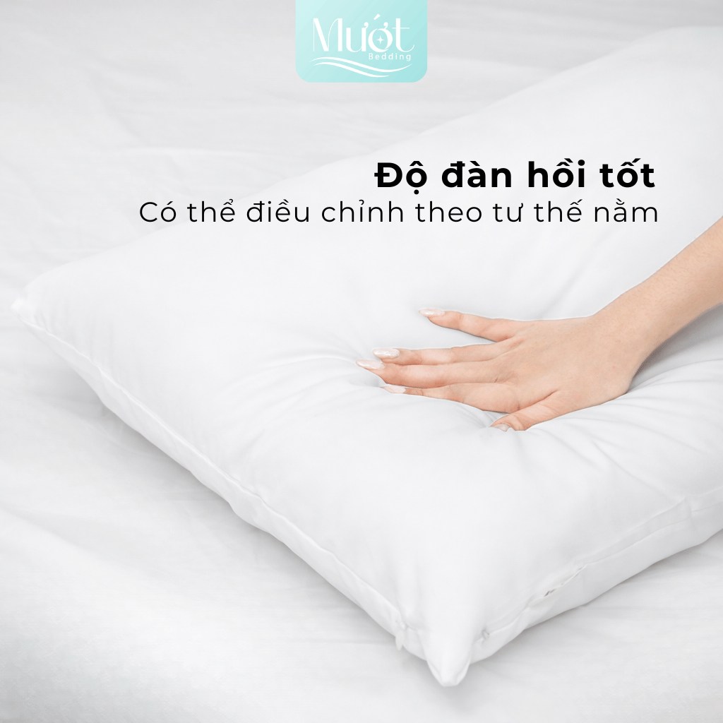 Ruột gối nằm gòn bông, ruột gối ôm Mướt bedding chất liệu gòn bông, gối nằm cao, đàn hồi tốt, nâng đỡ cổ vai gáy