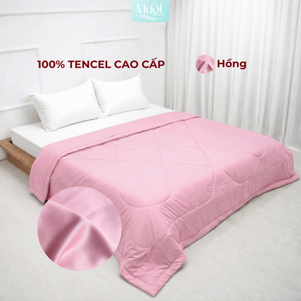 Chăn chần bông Lụa Tencel 60s trơn màu cao cấp Mướt bedding đầy đủ size, mềm mịn thoáng mát