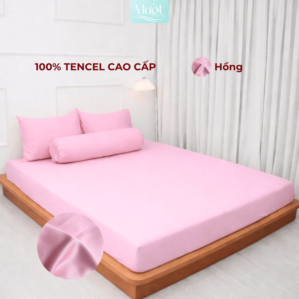 Bộ 4 Món Ga Gối Tencel 60s 1M6x2M (Dày 13 - 22CM) | ĐỘC QUYỀN TRÊN LIVE | MƯỚT BEDDING