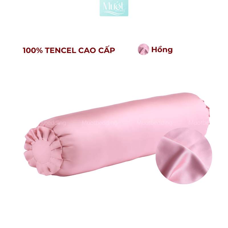 Vỏ Gối Ôm Lụa Tencel 60s Size 35x100cm Màu Trơn, Nhiều màu, Dây kéo khoá Mướt bedding, mềm, mịn, thoáng mát