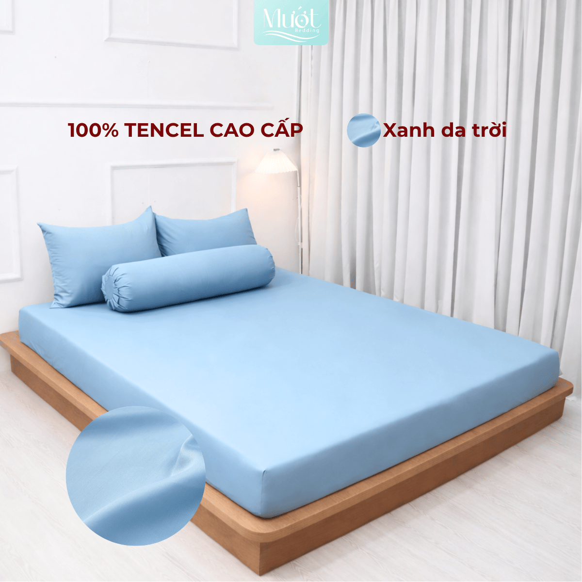 Bộ 4 Món Ga Gối Tencel 60s 1M6x2M (Dày 13 - 22CM) | ĐỘC QUYỀN TRÊN LIVE | MƯỚT BEDDING