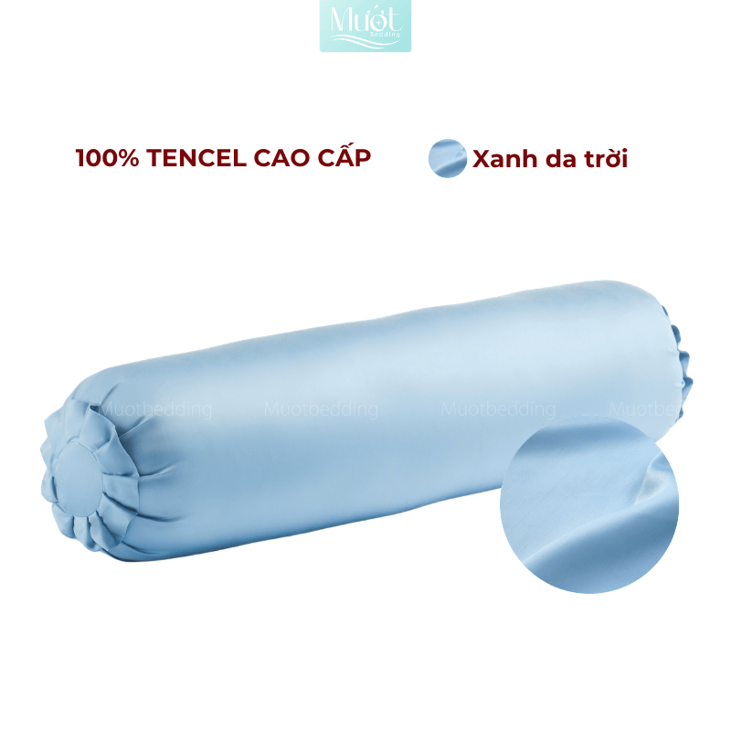 Vỏ Gối Ôm Lụa Tencel 60s Size 35x100cm Màu Trơn, Nhiều màu, Dây kéo khoá Mướt bedding, mềm, mịn, thoáng mát