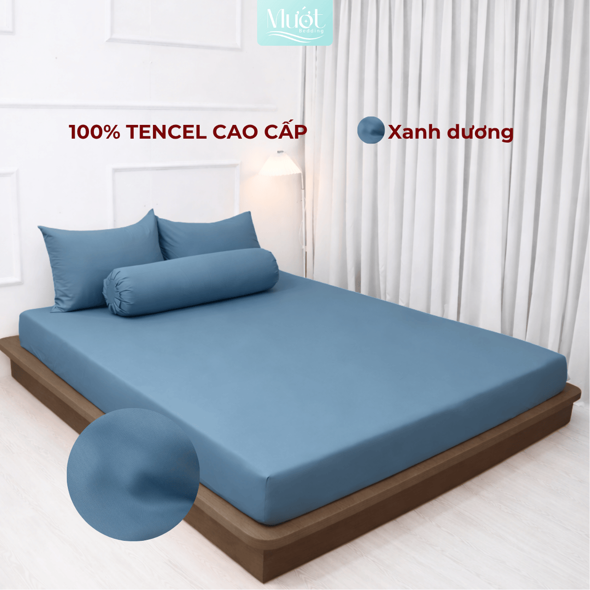 Bộ 4 Món Ga Gối Tencel 60s 1M6x2M (Dày 13 - 22CM) | ĐỘC QUYỀN TRÊN LIVE | MƯỚT BEDDING