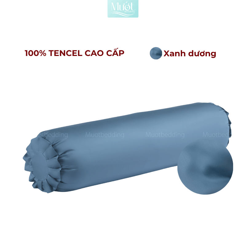 Vỏ Gối Ôm Lụa Tencel 60s Size 35x100cm Màu Trơn, Nhiều màu, Dây kéo khoá Mướt bedding, mềm, mịn, thoáng mát