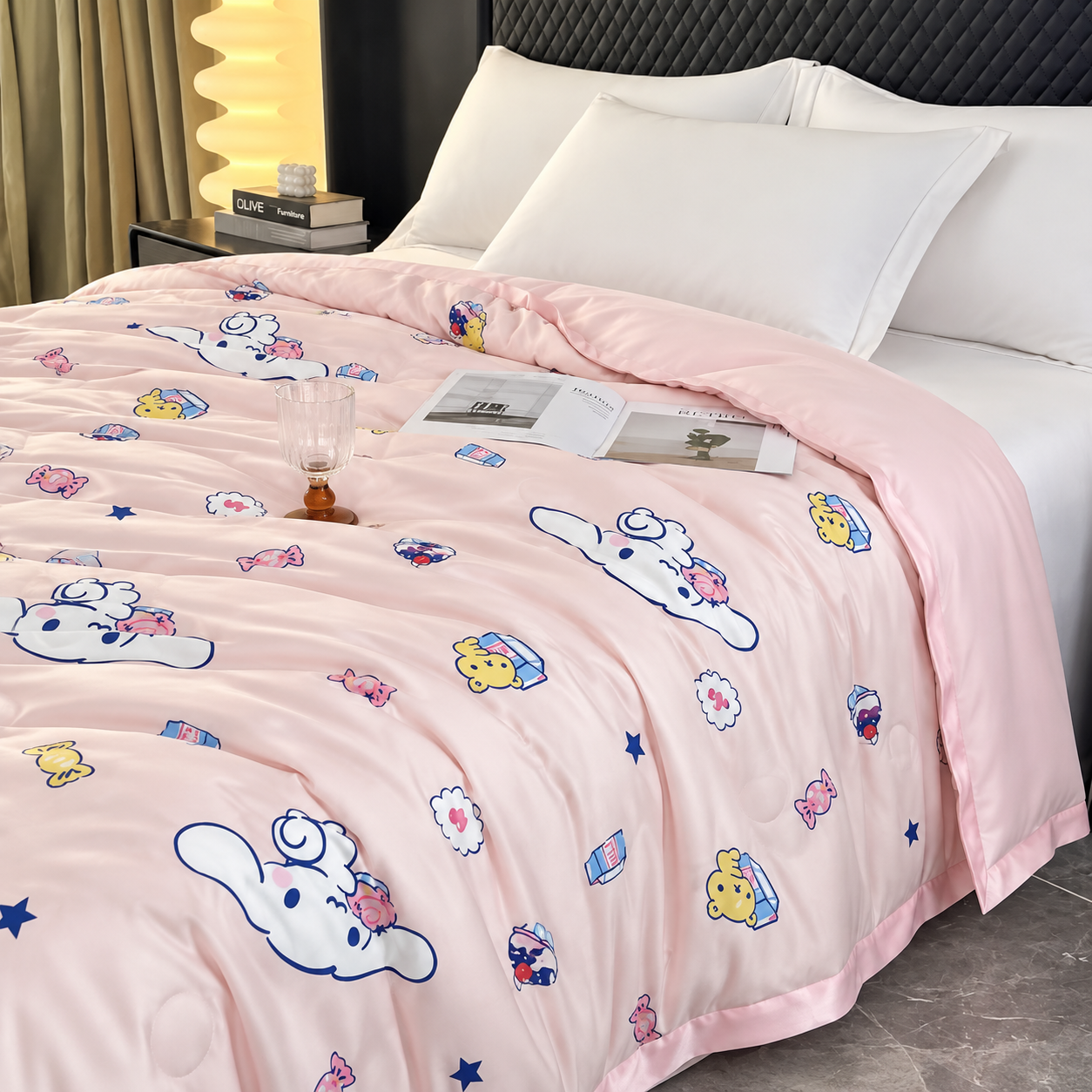 Chăn chần lụa Tencel 60s họa tiết cao cấp có viền sang trọng, kích thước 2mx2m2 mềm mại, mịn mát
