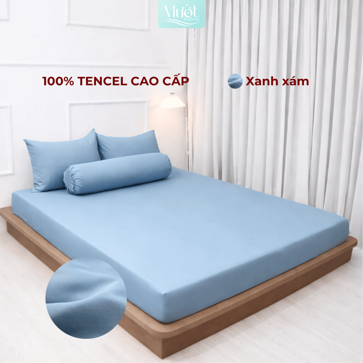Bộ 4 Món Ga Gối Tencel 60s 1M6x2M (Dày 13 - 22CM) | ĐỘC QUYỀN TRÊN LIVE | MƯỚT BEDDING