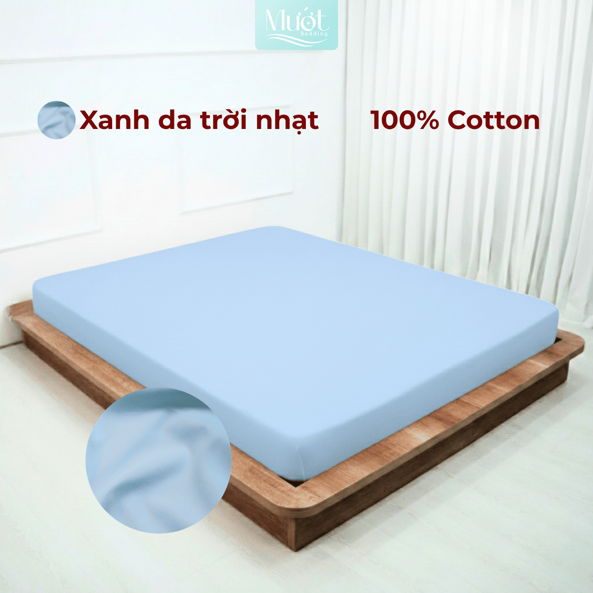 Ga giường 1m8x2m Cotton Satin Mướt bedding, drap giường 100% cotton cao cấp