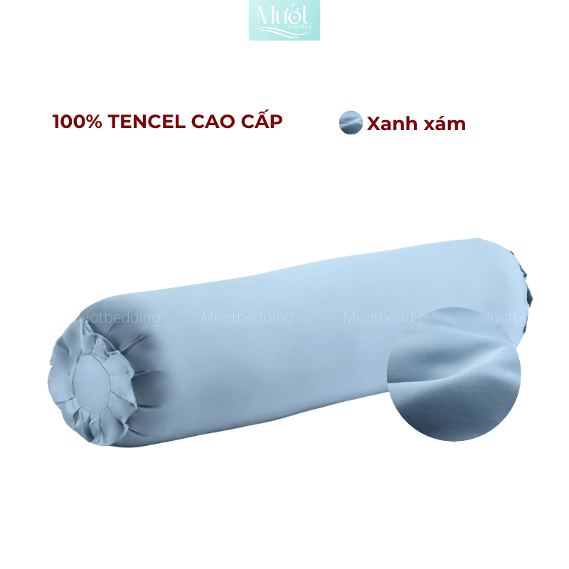 Vỏ Gối Ôm Lụa Tencel 60s Size 35x100cm Màu Trơn, Nhiều màu, Dây kéo khoá Mướt bedding, mềm, mịn, thoáng mát