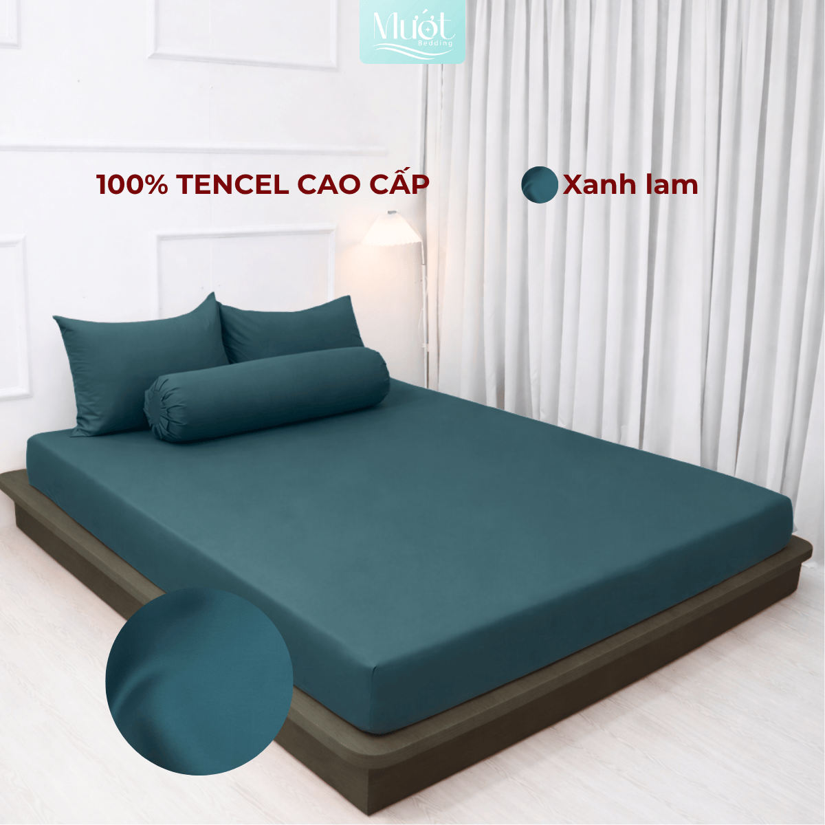 Bộ 4 Món Ga Gối Tencel 60s 1M6x2M (Dày 13 - 22CM) | ĐỘC QUYỀN TRÊN LIVE | MƯỚT BEDDING