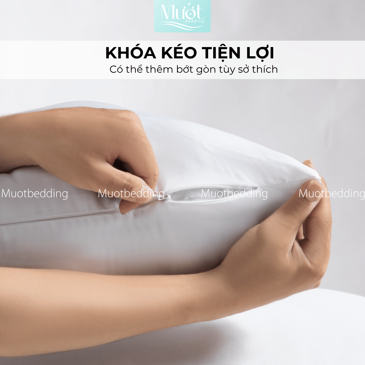 Gối nằm, gối ôm, ruột gối Mướt bedding chất liệu gòn lông vũ cao cấp đầy đủ size 35x50, 40x60, 50x70