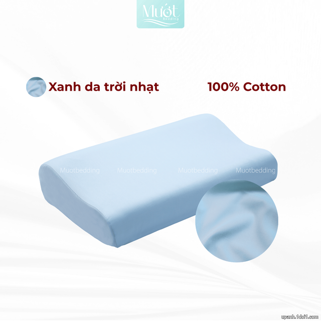 Vỏ gối cao su non Cotton Satin Mướt Bedding trơn màu cao cấp, bao áo gối Memory Foam đầy đủ size