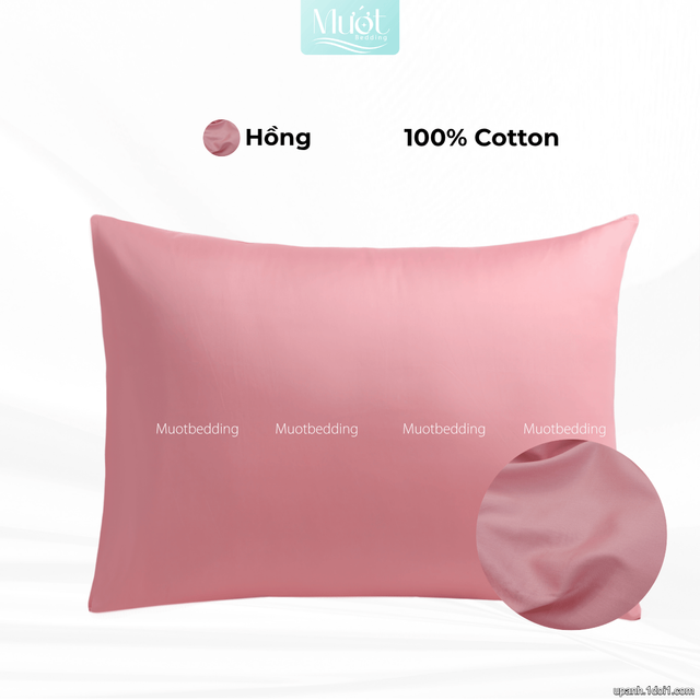 Vỏ gối nằm Cotton Satin trơn size 48x74cm 60x80cm 45x130cm Mướt Bedding, thấm hút mồ hôi, dùng cho gia đình, khách sạn