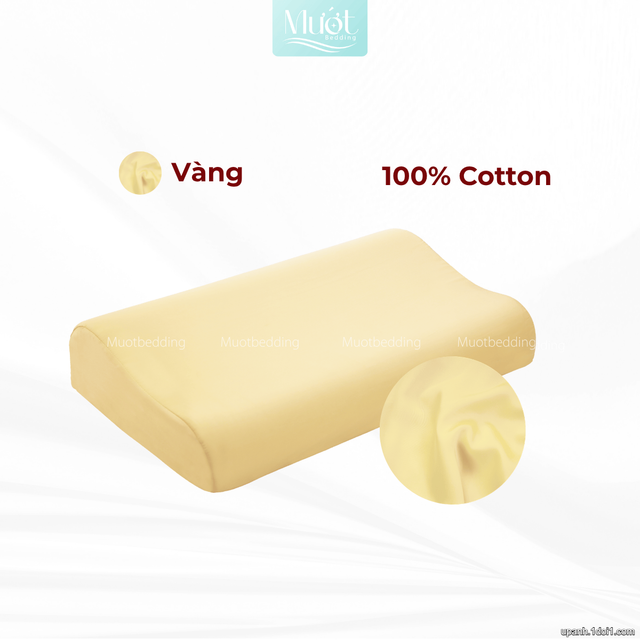 Vỏ gối cao su non Cotton Satin Mướt Bedding trơn màu cao cấp, bao áo gối Memory Foam đầy đủ size