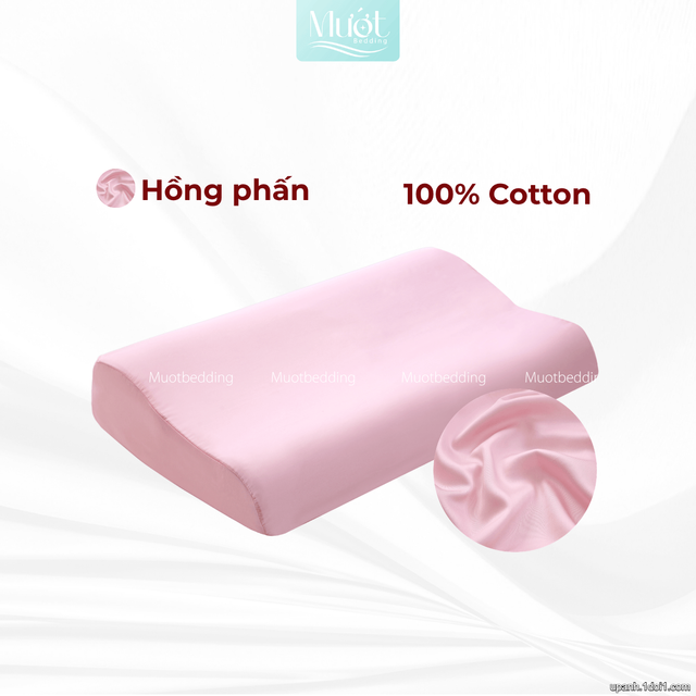 Vỏ gối cao su non Cotton Satin Mướt Bedding trơn màu cao cấp, bao áo gối Memory Foam đầy đủ size