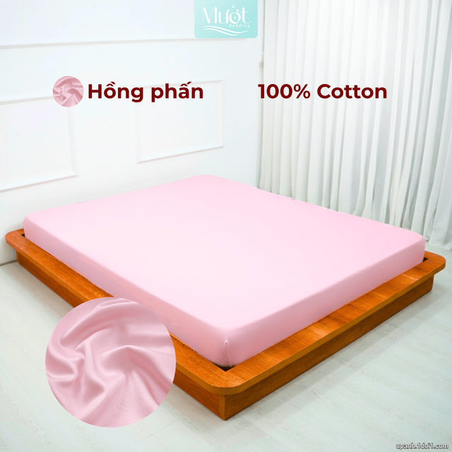 Ga giường Cotton Satin nhiều kích thước  Mướt Bedding, drap 100% cotton cao cấp trơn màu