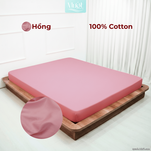 Ga giường Cotton Satin nhiều kích thước  Mướt Bedding, drap 100% cotton cao cấp trơn màu