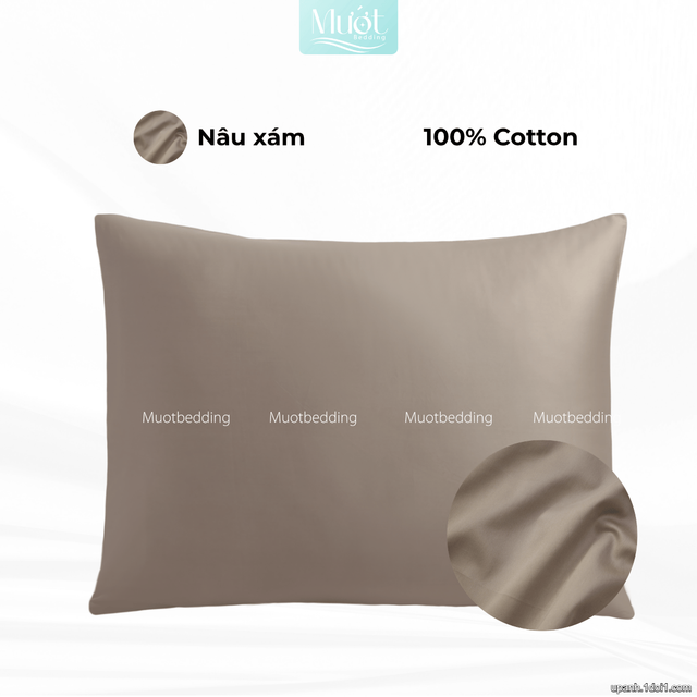 Vỏ gối nằm Cotton Satin trơn size 48x74cm 60x80cm 45x130cm Mướt Bedding, thấm hút mồ hôi, dùng cho gia đình, khách sạn