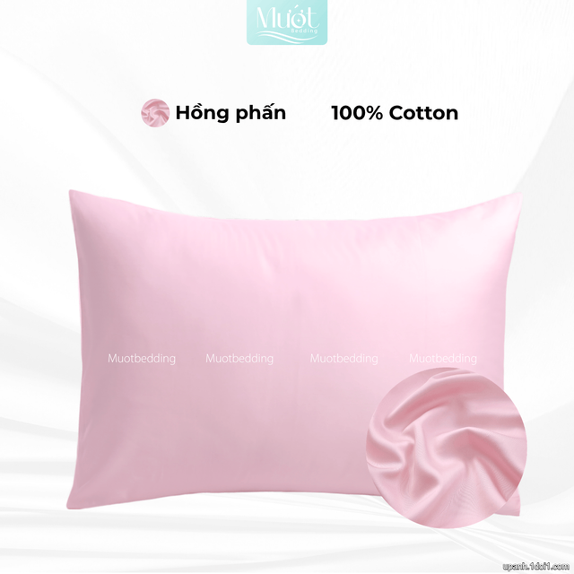 Vỏ gối nằm Cotton Satin trơn size 50x70cm 45x65cm 40x60cm 35x50cm Mướt Bedding, thấm hút mồ hôi, dùng cho gia đình, khách sạn