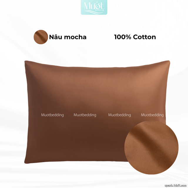 Vỏ gối nằm Cotton Satin trơn size 50x70cm 45x65cm 40x60cm 35x50cm Mướt Bedding, thấm hút mồ hôi, dùng cho gia đình, khách sạn