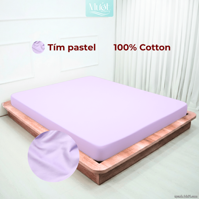 Ga giường Cotton Satin nhiều kích thước  Mướt Bedding, drap 100% cotton cao cấp trơn màu