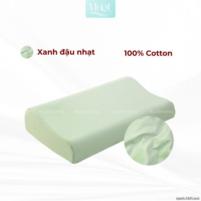Vỏ gối cao su non Cotton Satin Mướt Bedding trơn màu cao cấp, bao áo gối Memory Foam đầy đủ size