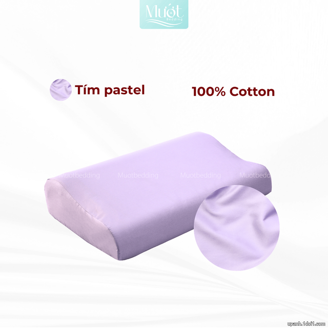 Vỏ gối cao su non Cotton Satin Mướt Bedding trơn màu cao cấp, bao áo gối Memory Foam đầy đủ size