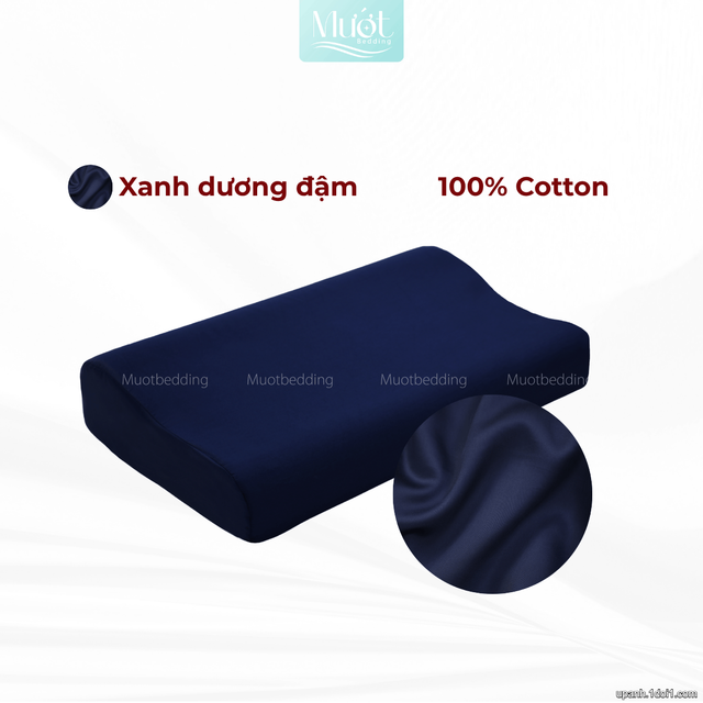 Vỏ gối cao su non Cotton Satin Mướt Bedding trơn màu cao cấp, bao áo gối Memory Foam đầy đủ size