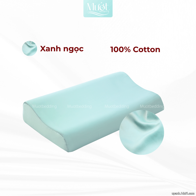 Vỏ gối cao su non Cotton Satin Mướt Bedding trơn màu cao cấp, bao áo gối Memory Foam đầy đủ size