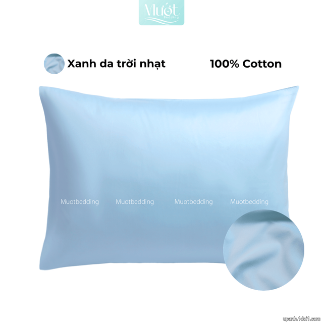 Vỏ gối nằm Cotton Satin trơn size 48x74cm 60x80cm 45x130cm Mướt Bedding, thấm hút mồ hôi, dùng cho gia đình, khách sạn
