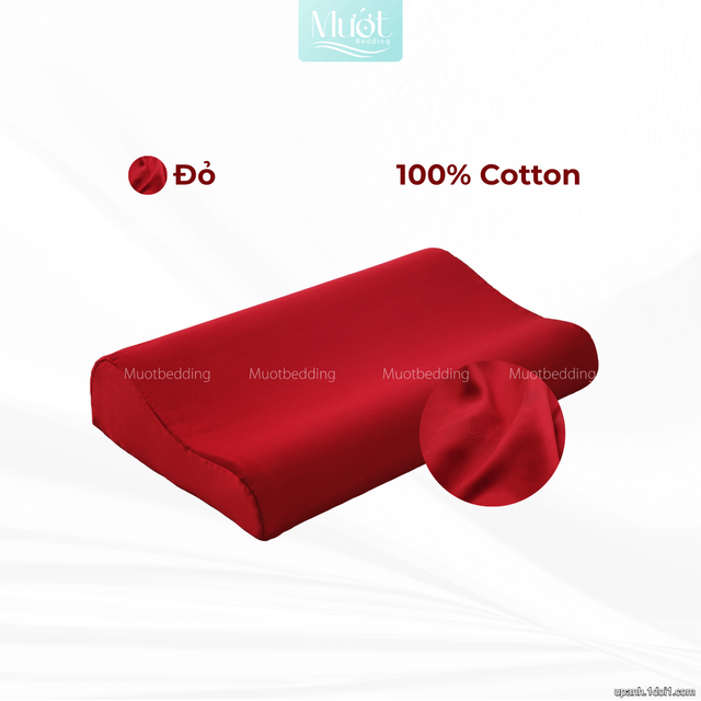 Vỏ gối cao su non Cotton Satin Mướt Bedding trơn màu cao cấp, bao áo gối Memory Foam đầy đủ size