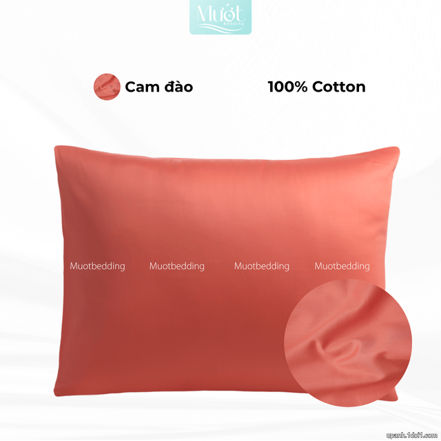 Vỏ gối nằm Cotton Satin trơn size 50x70cm 45x65cm 40x60cm 35x50cm Mướt Bedding, thấm hút mồ hôi, dùng cho gia đình, khách sạn