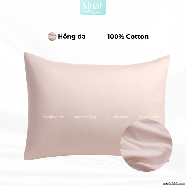 Vỏ gối nằm Cotton Satin trơn size 48x74cm 60x80cm 45x130cm Mướt Bedding, thấm hút mồ hôi, dùng cho gia đình, khách sạn
