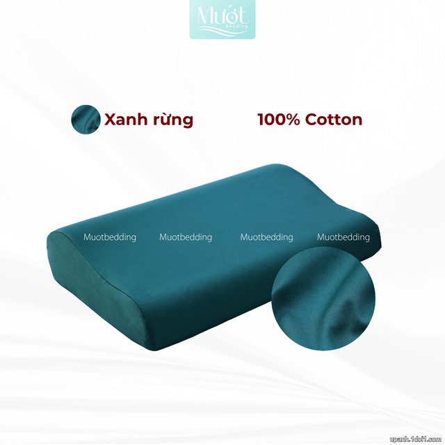 Vỏ gối cao su non Cotton Satin Mướt Bedding trơn màu cao cấp, bao áo gối Memory Foam đầy đủ size