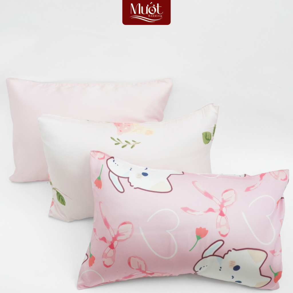 Vỏ gối cho bé sơ sinh Lụa Tencel 60s, hoạ tiết, trơn, ngẫu nhiên an toàn cho da mềm, mịn, thoáng mát, kích thước 25x35cm