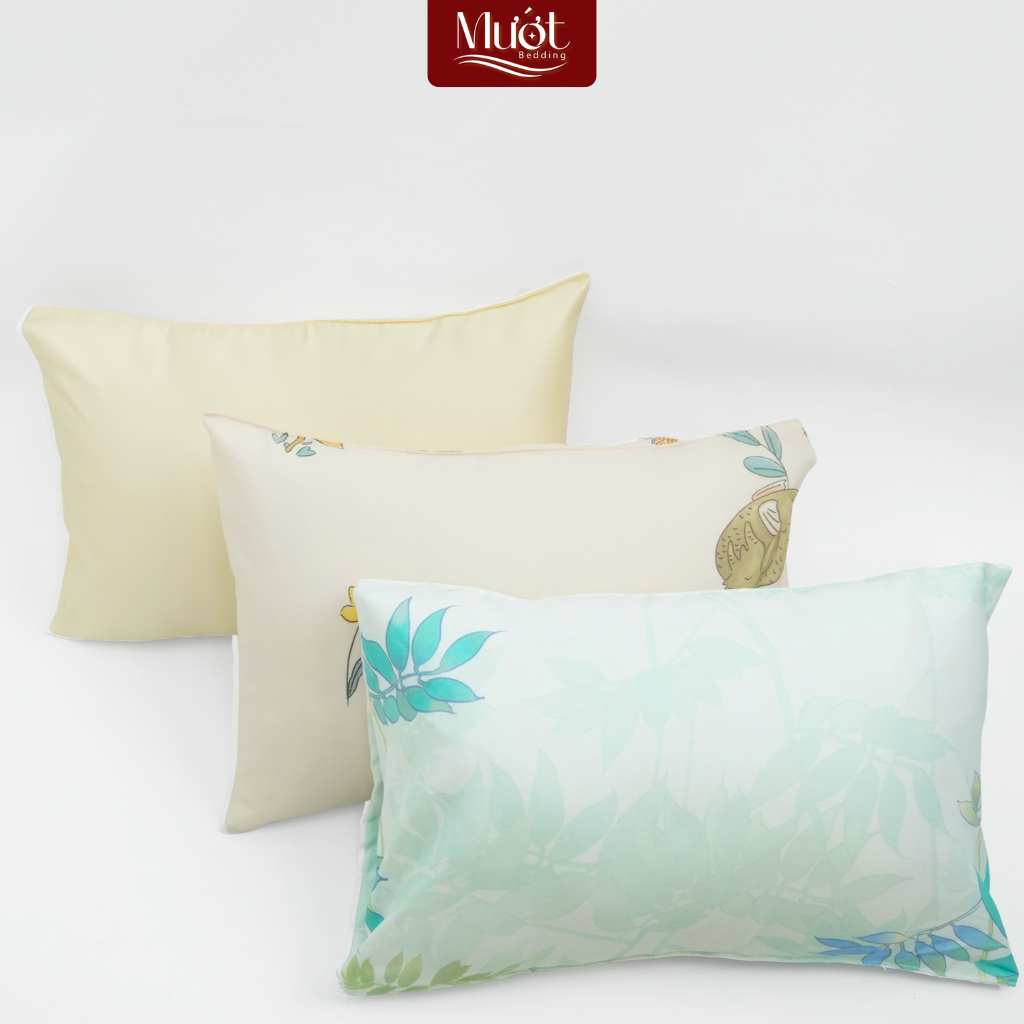 Vỏ gối cho bé sơ sinh Lụa Tencel 60s, hoạ tiết, trơn, ngẫu nhiên an toàn cho da mềm, mịn, thoáng mát, kích thước 25x35cm