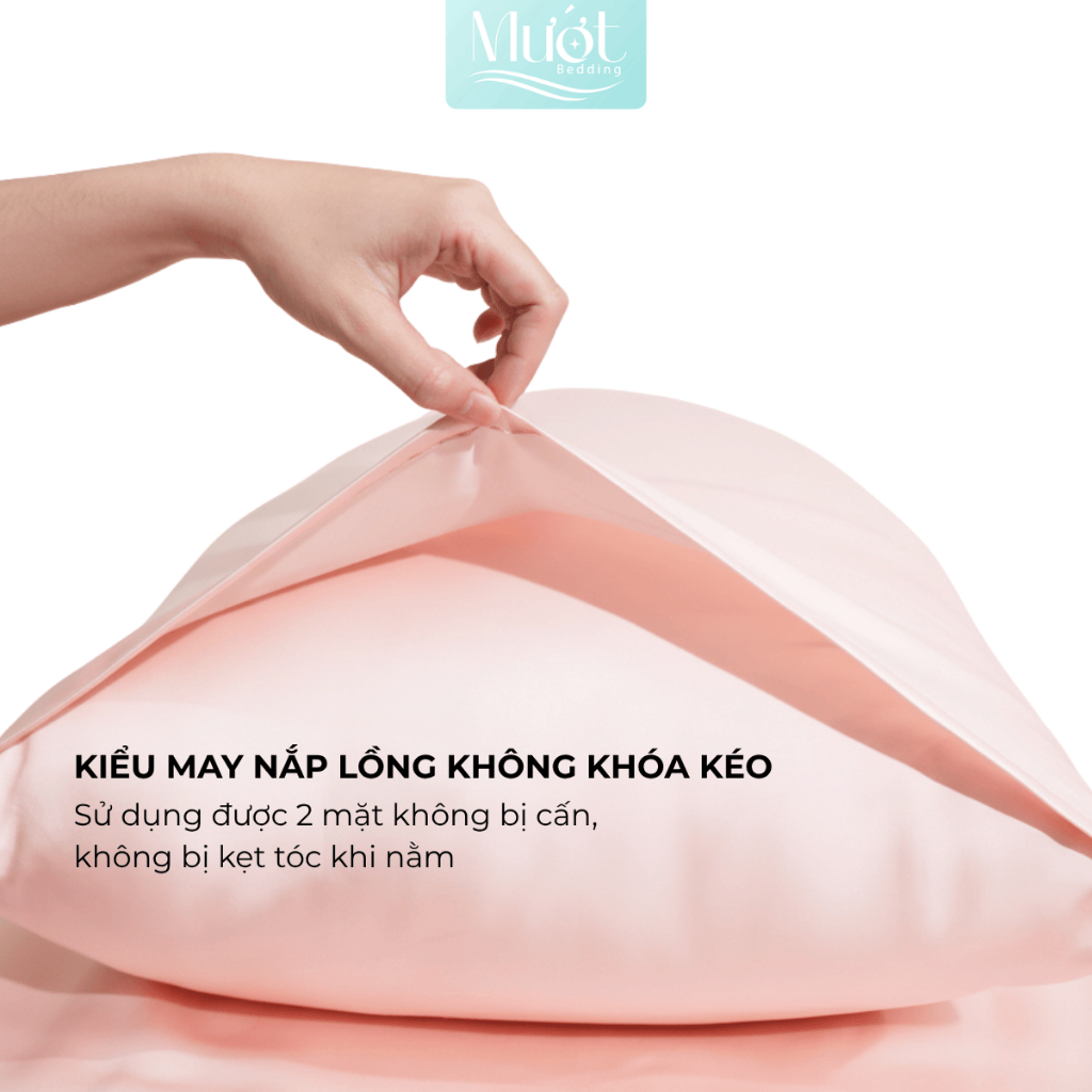 Vỏ gối nằm Lụa Tencel 60s trơn màu 45x65cm và combo 2 vỏ gối Mướt Bedding áo gối 100% Tencel, an toàn cho da, mềm mịn