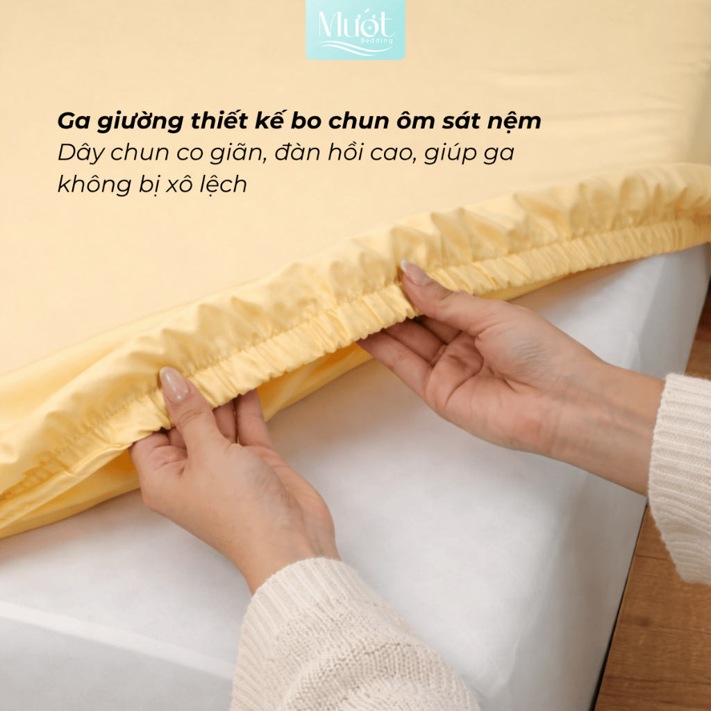 Ga giường kích thước 1m2x2m Cotton Satin Mướt bedding chất liệu 100% cotton cao cấp