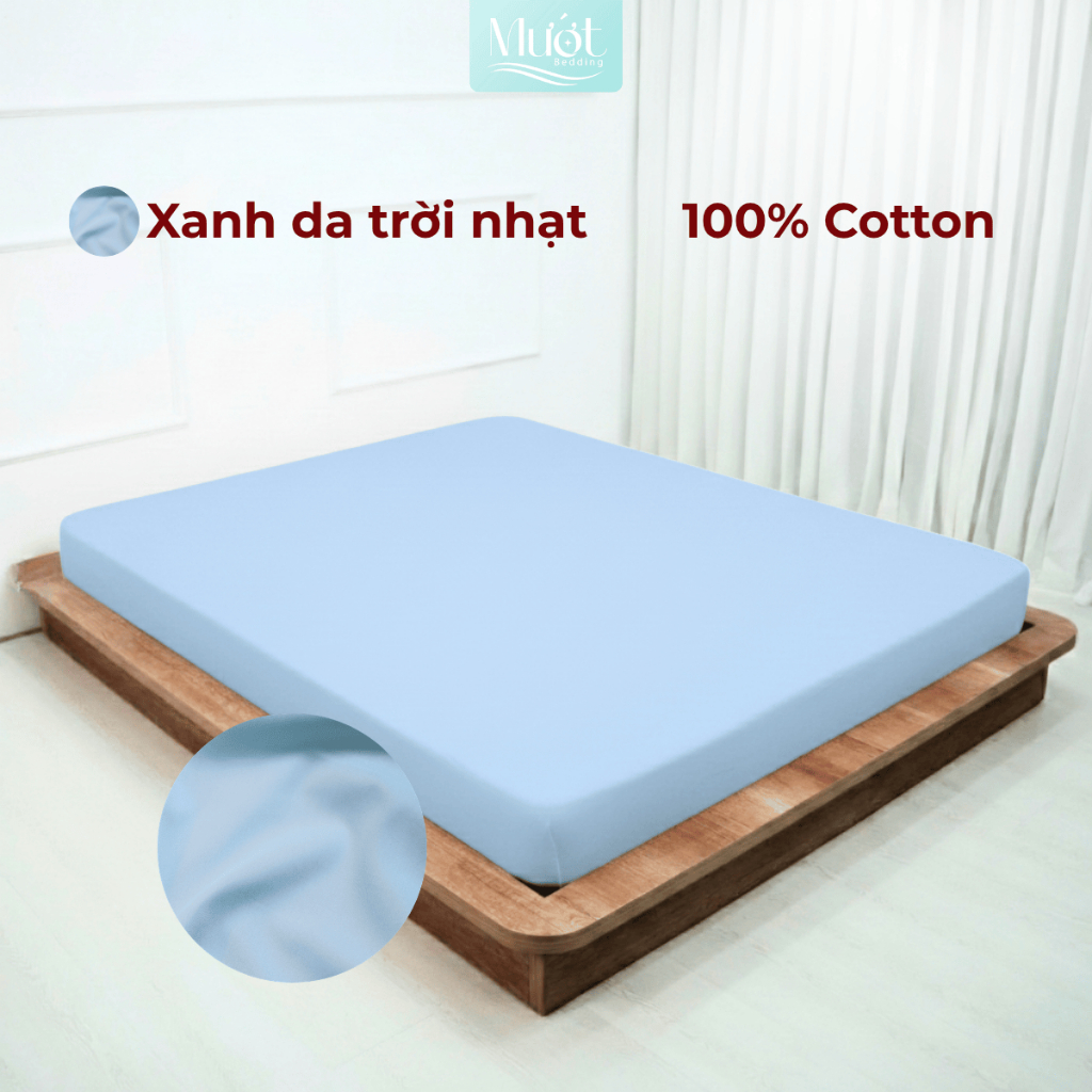 Ga giường kích thước 1m2x2m Cotton Satin Mướt bedding chất liệu 100% cotton cao cấp