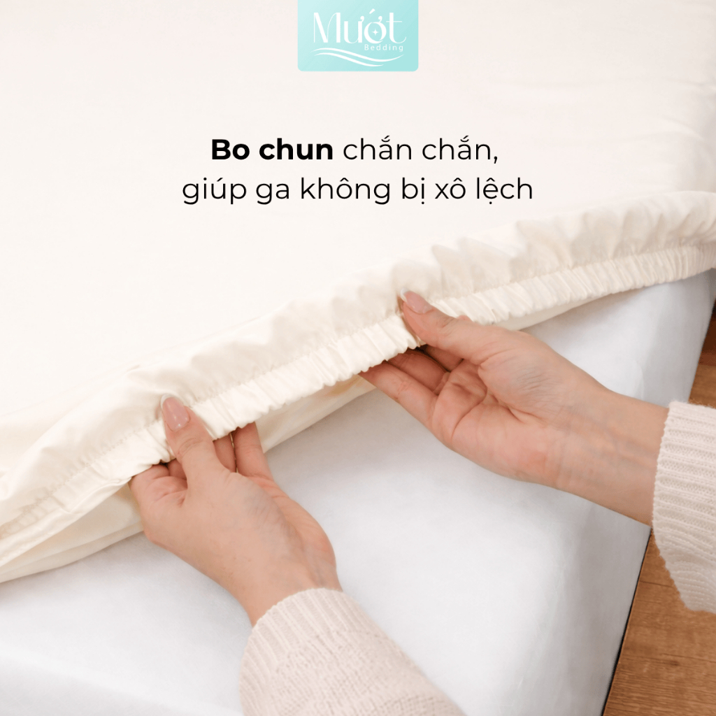 Ga giường kích thước 1m4x2m Lụa Tencel 60s Mướt Bedding cao cấp trơn màu, drap bo chun