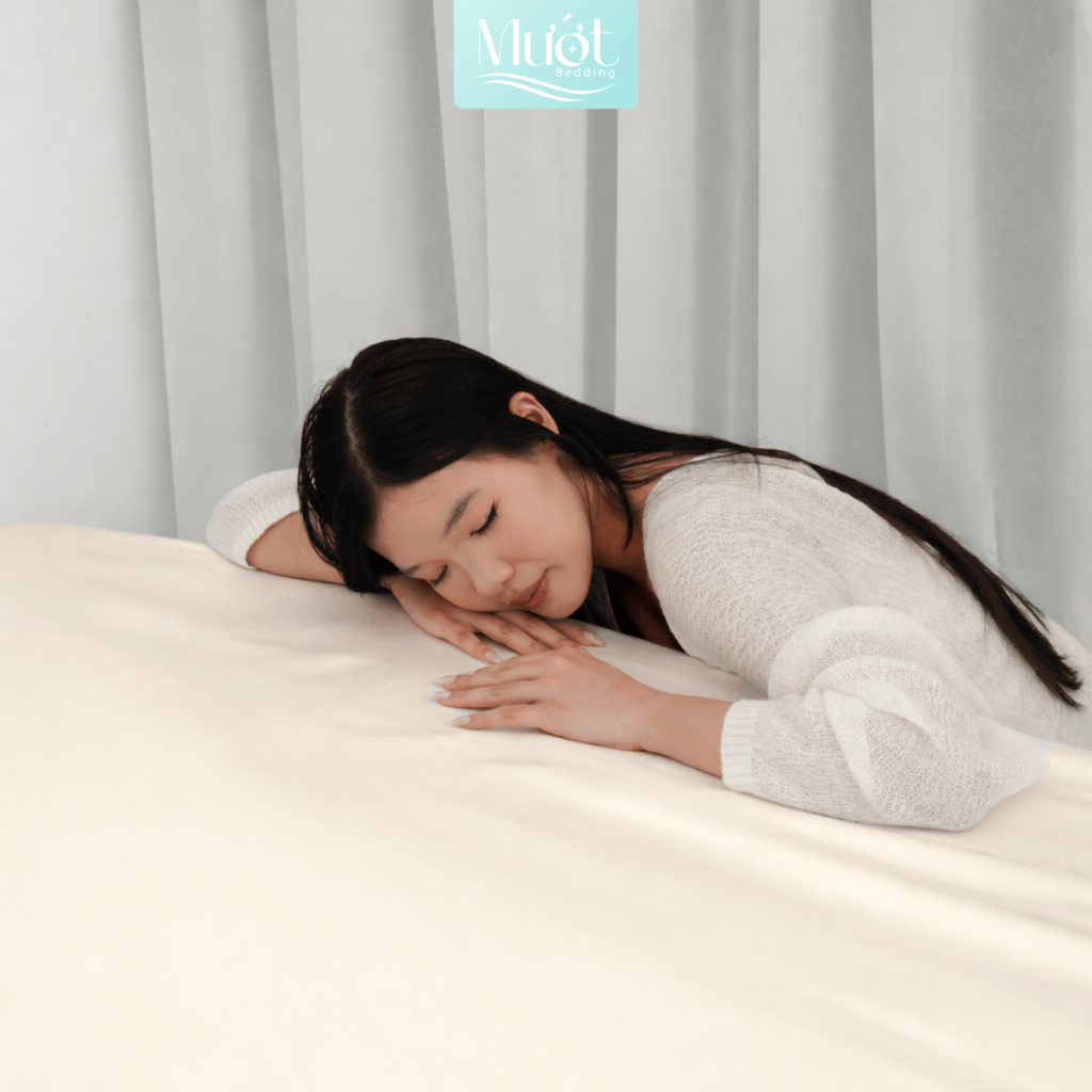 Ga giường kích thước 1m4x2m Lụa Tencel 60s Mướt Bedding cao cấp trơn màu, drap bo chun